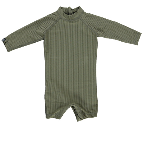 Beach & Bandits baby suit med lange ærmer UPF 50+ - palm ribbed olive green

