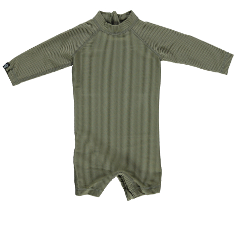 Beach & Bandits baby suit med lange ærmer UPF 50+ - palm ribbed olive green
