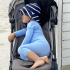 Petit Crabe Lou UV soldragt til dreng - breeze lyseblå med frø applikation på ryggen
