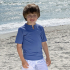 Blå Petit Crabe Hugo UV trøje med kinakrave og palme applikation på ryggen - nordic 