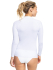 Badetrøje med lange ærmer til voksne kvinder i hvid med lille roxy logo