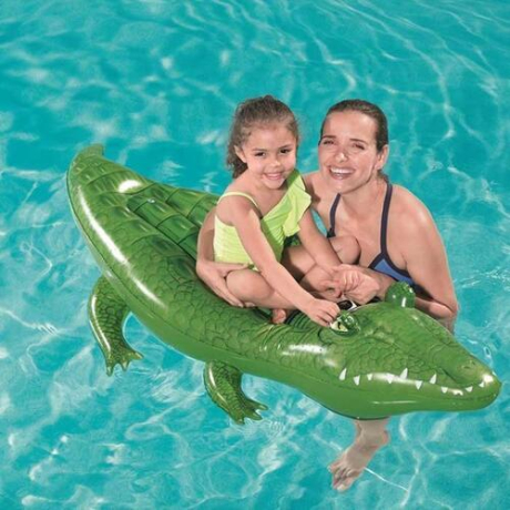 Grøn krokodille badedyr til børn