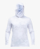 Hvid camo UPF 50+ solbeskyttende loose-fit hoody til voksen herre