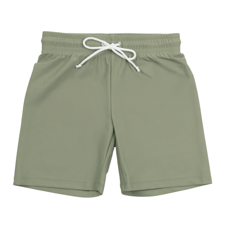 Olive shorts med elastik og bindebånd 
