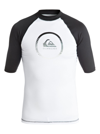 Quiksilver UPF 50+ soltrøje hvid/sort korte ærmer